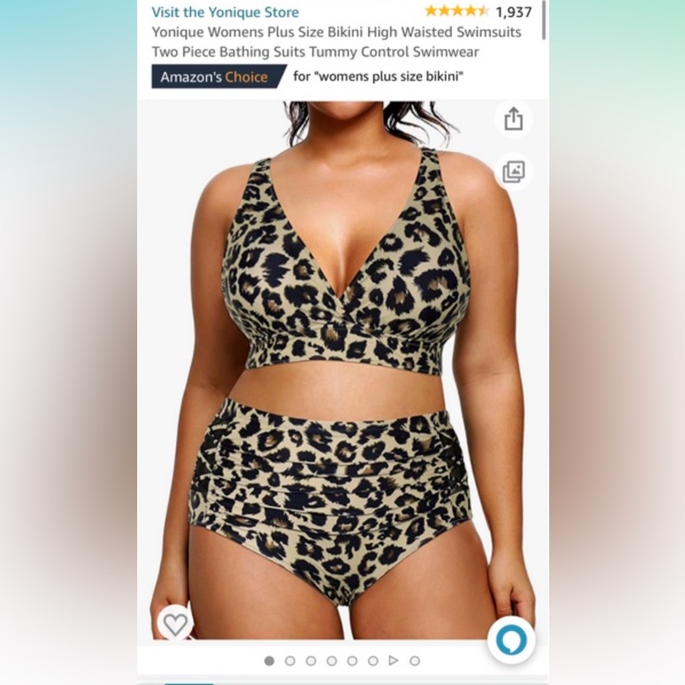 Yonique 2 piece high waisted swimsuit